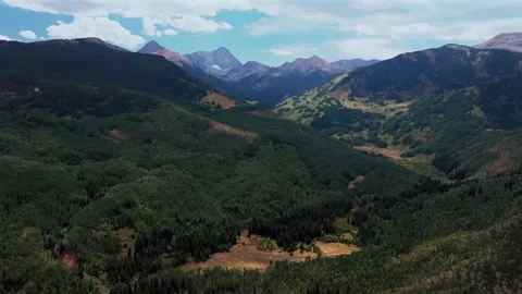 Capitol Peak Wilderness spring summer aerial drone parallax Colorado Aspen Stock-Footage 316578243