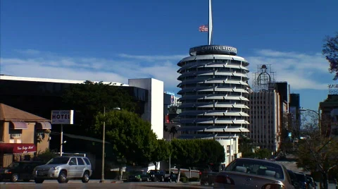 Capitol Records TimeLapse Stock Footage 727789