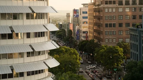 Capitol Records Timelapse Stock Footage 121731966