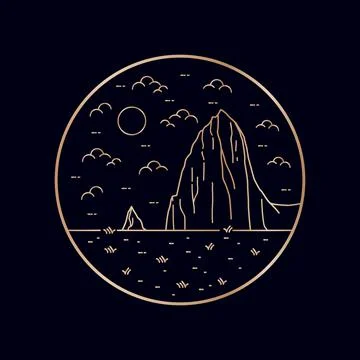 Capitol Reef National Park vector illustration in monoline style Stock Illustration