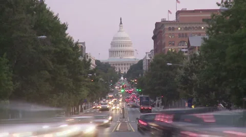 The Capitol in time lapse (evening to night) Stock Footage 1073515