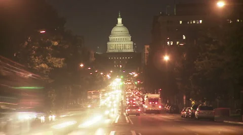 The Capitol in time lapse (night) Stock Footage 1073519