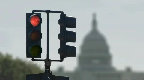 Capitol Traffic Light Cycle Stock Footage 858505