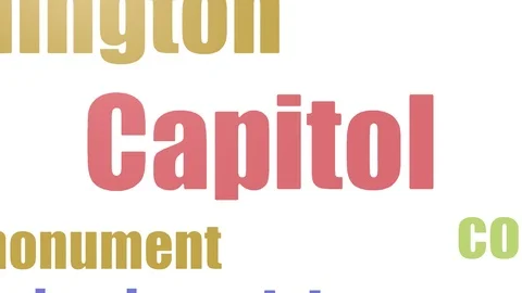 Capitol Word Cloud Animated Isolated Vidéo 107245383
