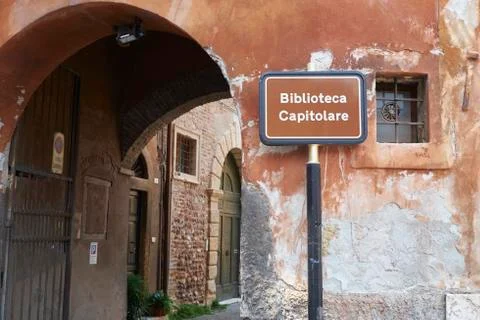 Capitular library sign Stock Photos