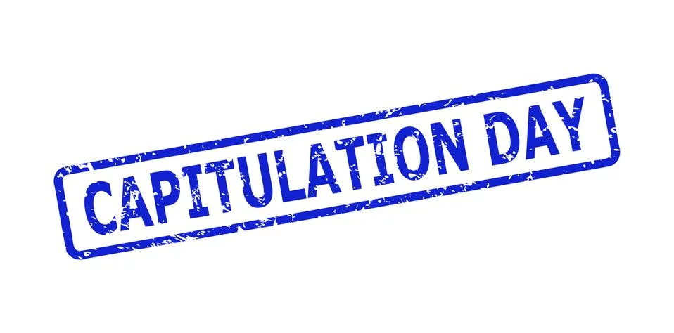 CAPITULATION DAY Watermark with Corroded Surface and Rounded Rect Frame イラスト素材