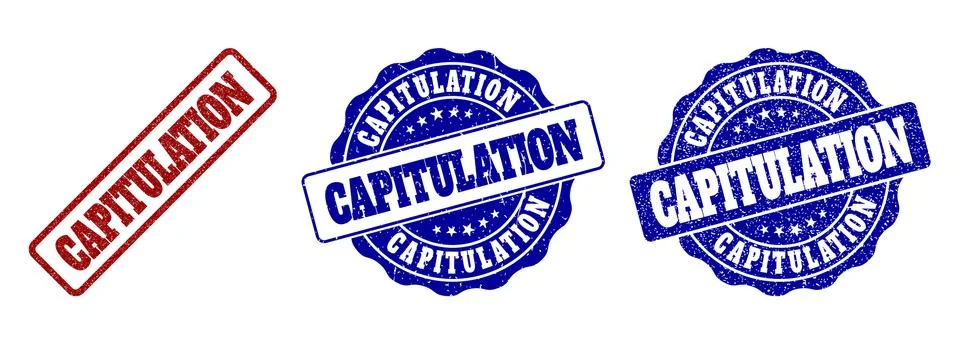 CAPITULATION Scratched Stamp Seals イラスト素材