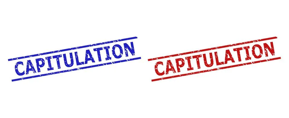 CAPITULATION Seals with Distress Surface and Parallel Lines イラスト素材