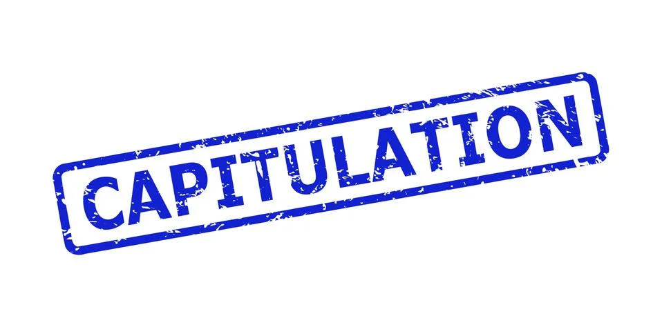 CAPITULATION Watermark with Scratched Surface and Rounded Rect Frame Stock Illustration