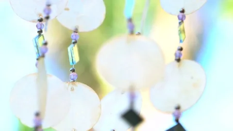 Capiz shell wind chimes Stock Footage 80071081