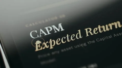 CAPM Calculator for calculation of Expected Return on mobile phone screen, close Stock-Footage 332509336