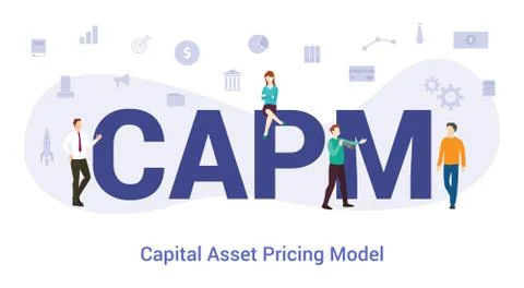 Capm capital asset pricing model concept with big word or text and team peopl Stock-Illustration