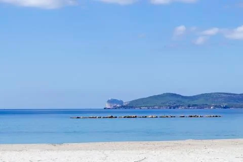 Capo caccia seen from alghero Stock Photos
