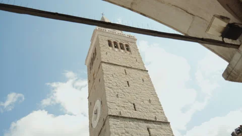 Capo Istria Bell Tower Framed Through Stone Architecture Stock Footage 341461434