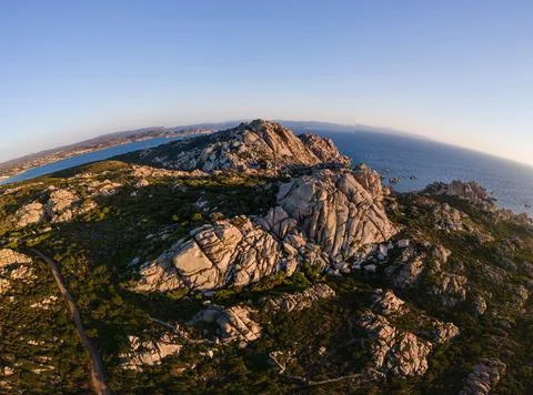 Capo testa panoramic aerial view at sunset Stock Photos
