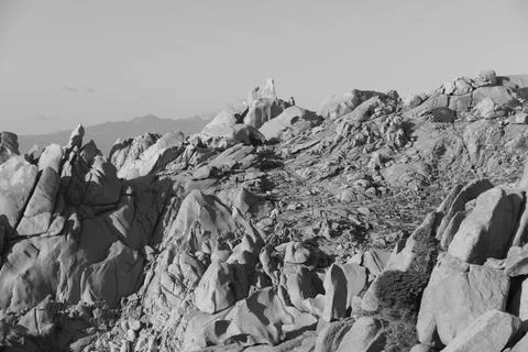 Capo Testa Rocks Stock-Fotos