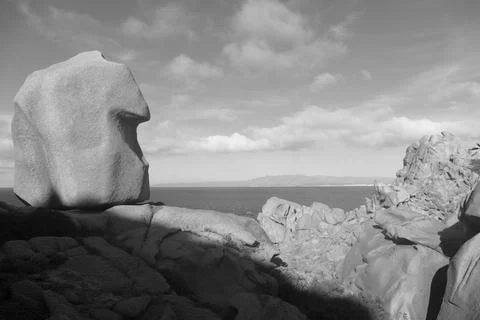 Capo Testa Rocks Stock-Fotos