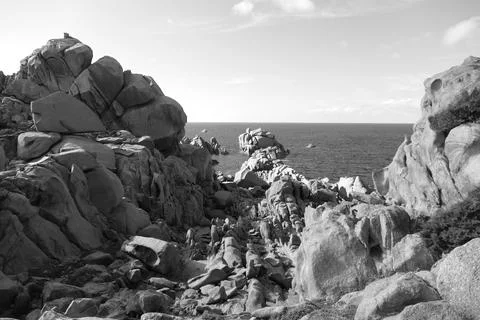 Capo Testa Rocks Stock-Fotos