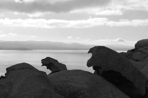 Capo Testa Rocks Stock-Fotos