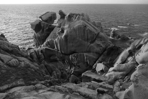 Capo Testa Rocks Stock-Fotos