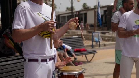 Capoeira at the beach Stock Footage 115601611