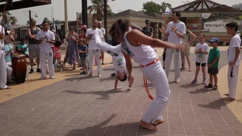 Capoeira at the beach Stock Footage 115606476