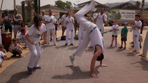 Capoeira at the beach Stock Footage 115607350