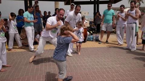 Capoeira at the beach Stock Footage 115613468