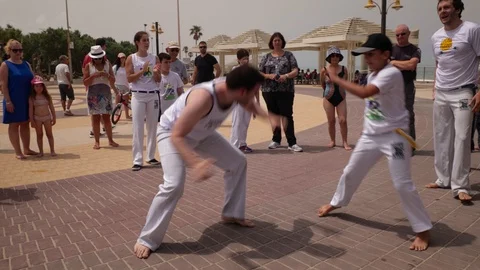 Capoeira at the beach Stock Footage 115616249