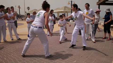 Capoeira at the beach Stock Footage 115617198