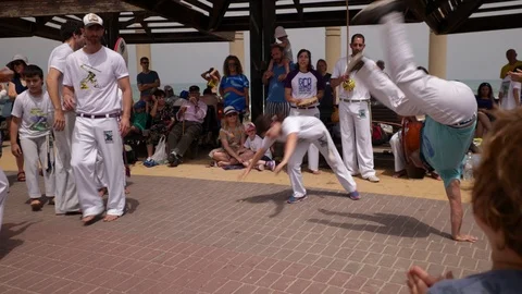 Capoeira at the beach Stock Footage 115617252