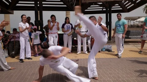 Capoeira at the beach Stock Footage 115619424