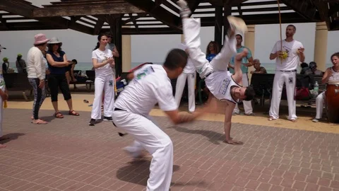 Capoeira at the beach Stock Footage 115625601