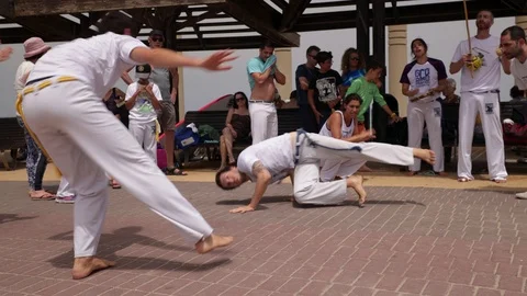 Capoeira at the beach Stock Footage 115626049