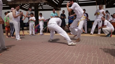 Capoeira at the beach Stock Footage 115626627