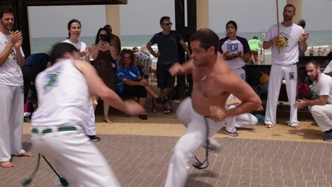 Capoeira at the beach Stock Footage 115627650