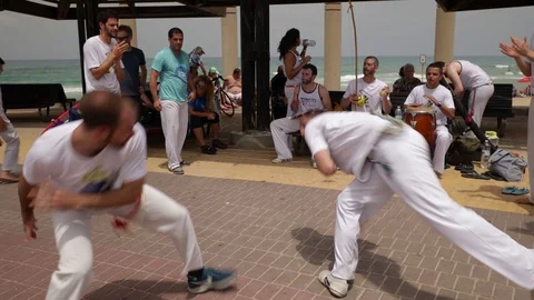 Capoeira at the beach Stock Footage 115631272