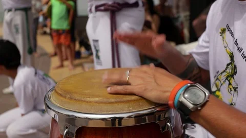 Capoeira at the beach Stock Footage 115634180