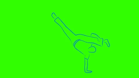Capoeira dancer au batido training animation Stock Footage 95778421
