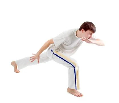 Capoeira dancer posing Stock Photos