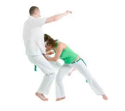 Capoeira dancer posing Stock Photos