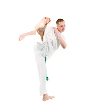 Capoeira dancer posing Stock Photos
