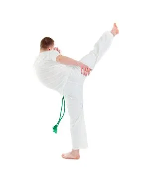 Capoeira dancer posing Stock Photos