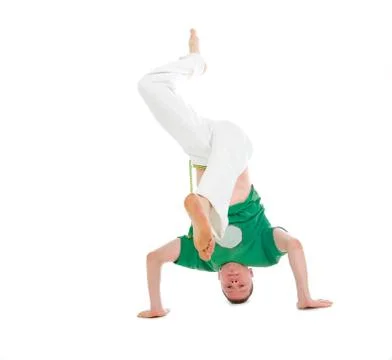Capoeira dancer posing Stock Photos