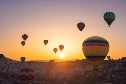 Cappadocia balloon flight Stock Photos