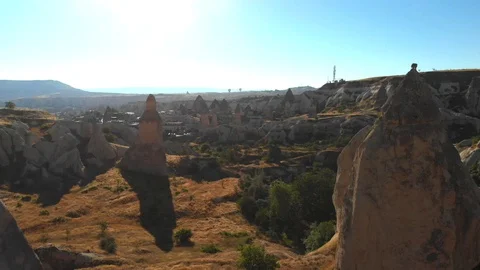 Cappadocia landscape during sunset.  Stock Footage 129895237