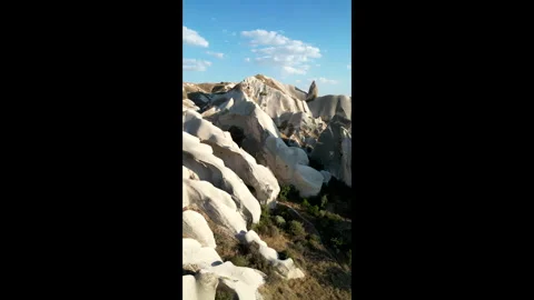 Cappadocia, Rock Formations Drone Close Up Stock Footage 323382318