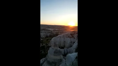 Cappadocia, Rock Formations At Sunset Drone Stock Footage 323382504