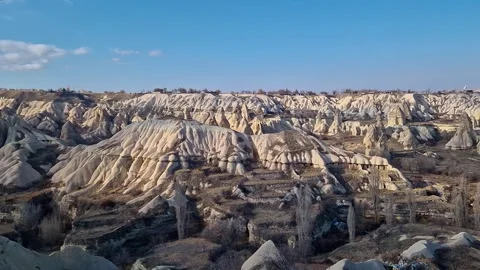 Cappadocia through a slow pan capturing its enchanting landscape. Stock Footage 262889631