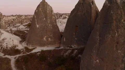Cappadocia, Turkey span between the rocks on a drone Stock Footage 118311370